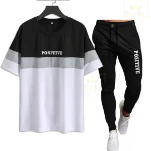 Positive_Summer Men Tracksuit Trouser and Shirt